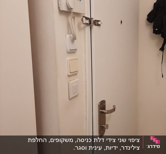 דלת עם מנעול ומערכת אינטרקום